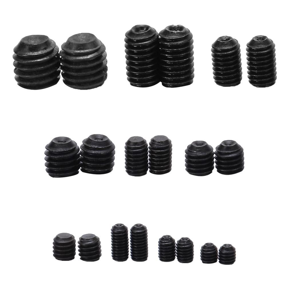 Box Steel Allen Head Socket Hex Set Grub Screw Cup Point Assortment Kit 200Pcs