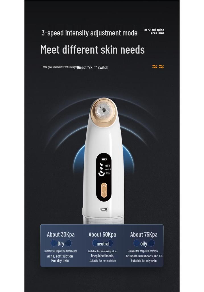 Electric Blackhead Suction Facial Cleaner with Small Bubble Technology