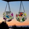 Outdoor Solar Powered Lantern Waterproof Metal Hollow Pendant Light with Chain Decorative Hanging Light for Outdoor Decor