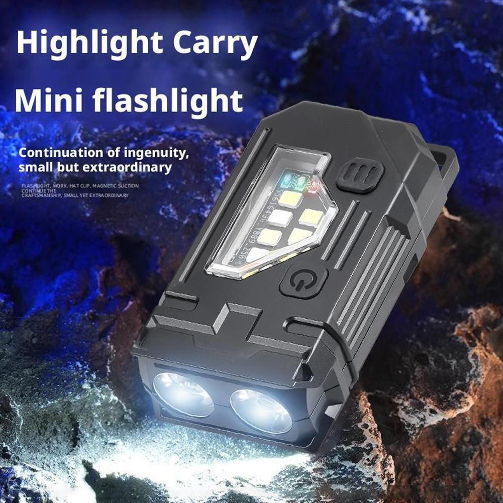 2025 New Multifunctional COB Flashlight Ajustable Angle Light Camping LED Outdoor Magnetic Portable Keychain Lamp Torch War Y6Q9