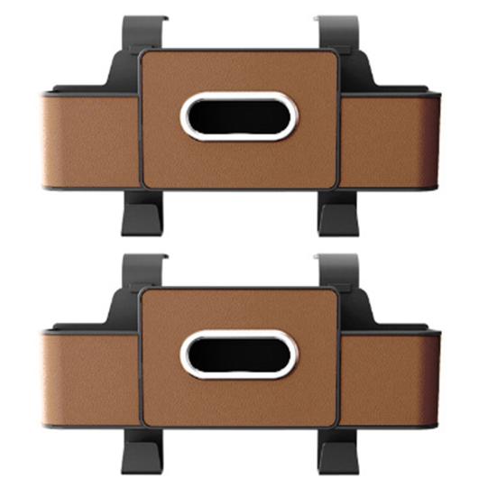 Multifunctional 3?in?1 Car Back Seat Storage Box Faux Leather Backseat Organizer with Tissue Dispenser Cup Holders Hooks for Drinks Phone Handbags