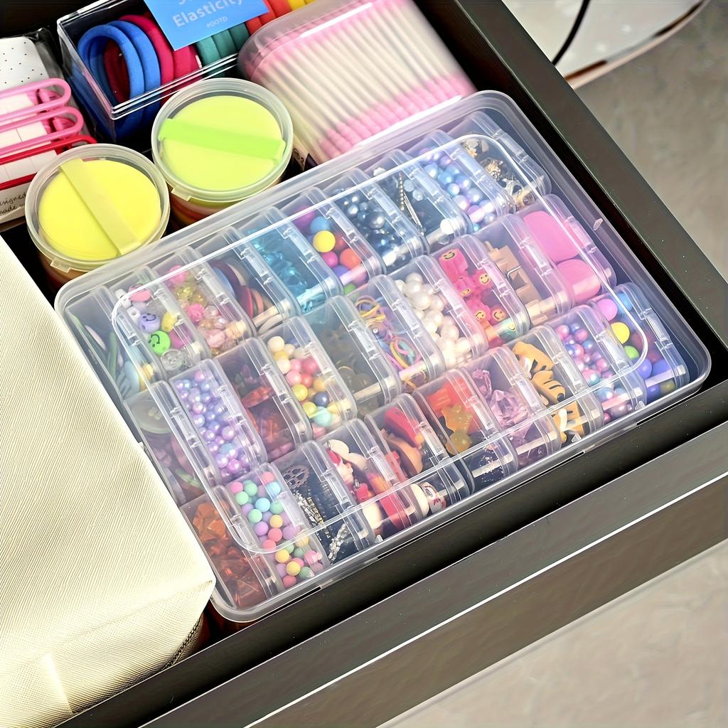 Clear Plastic Bead Storage Boxes with Lids Transparent Multipurpose Organizer for Beads Crafts Jewelry DIY Nail Art Accessories