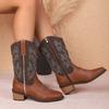 Autumn New Martin Boots Western Cowboy Boots Women's Boots Embroidered Tall Heel Medium Heel Women's