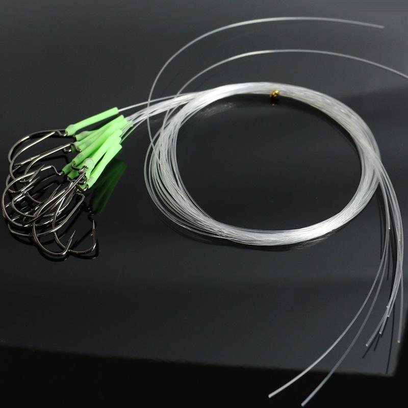 

83206 Крючок с широким зевом и светящейся трубкой для морской рыбалки - Идеально подходит для морского карася, окуня и желтого горбыля. 4# Wide Gape Crank Hook, 10 pcs per bag