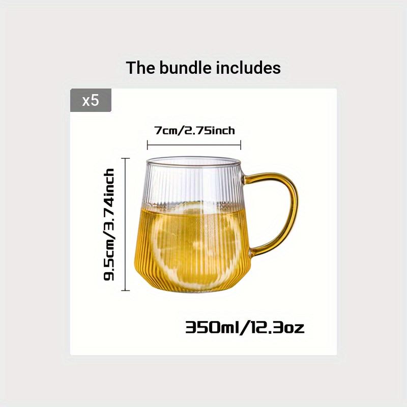 12,3 oz průhledné sklo s rukojetí Žáruvzdorný šálek na kávu Retro Smoothie šálek Velmi vhodný pro víno Chlazené pivo Káva Whisky Koktejly atd.. so