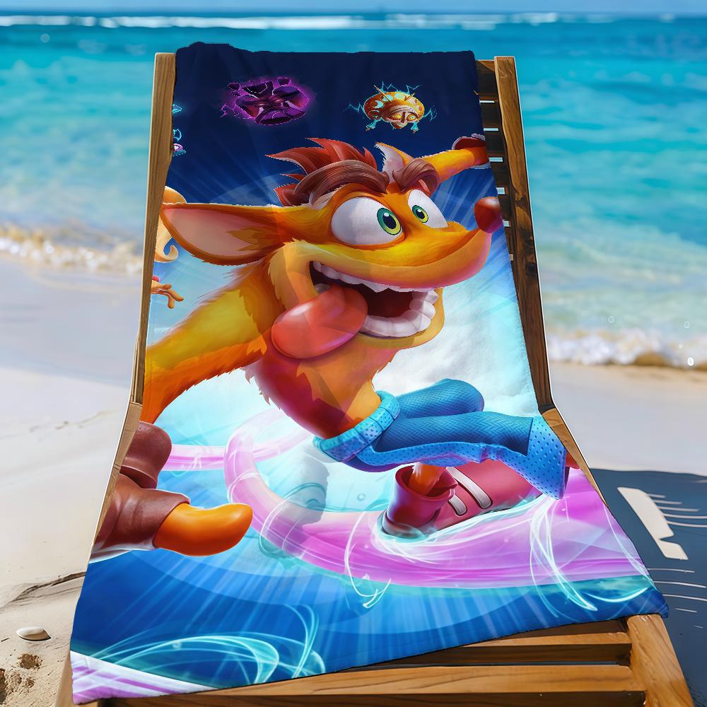 Game C-CrashS B-bandicoot-S Towel Sports Quick Dry Travel Camping Gear Sandproof Soft Light Large Beach Towel