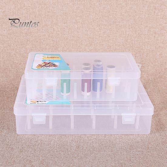 Sewing Box 42 Axis High Capacity Transparent Visible Thread Storage Buckle Closure Home Supply Reel