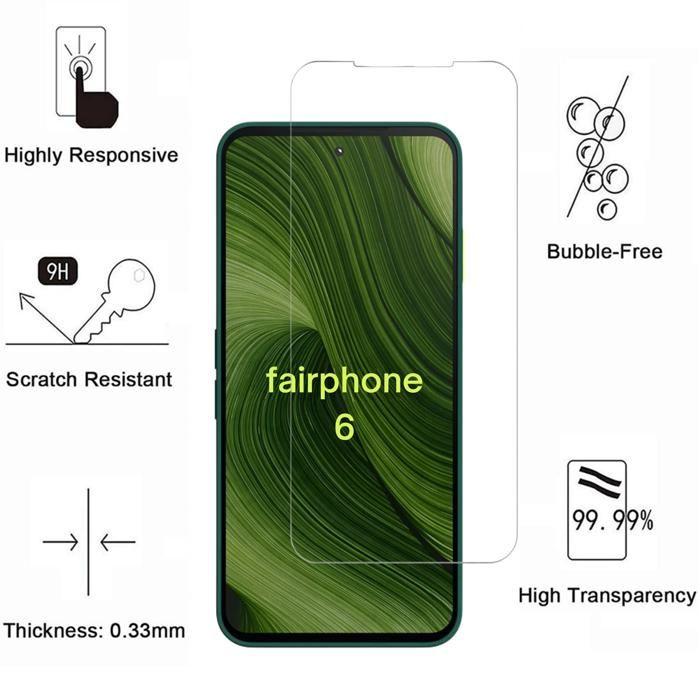 Härdat Glas - Phonillico® - Fairphone 6 - Paket 2 - Reptåligt - Skärmskydd
