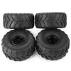 TRZX 4pcs Rubber RC Car Tires & Wheel Rims for 1/24 Scale Axial SCX24 RC Crawler Car Accessories