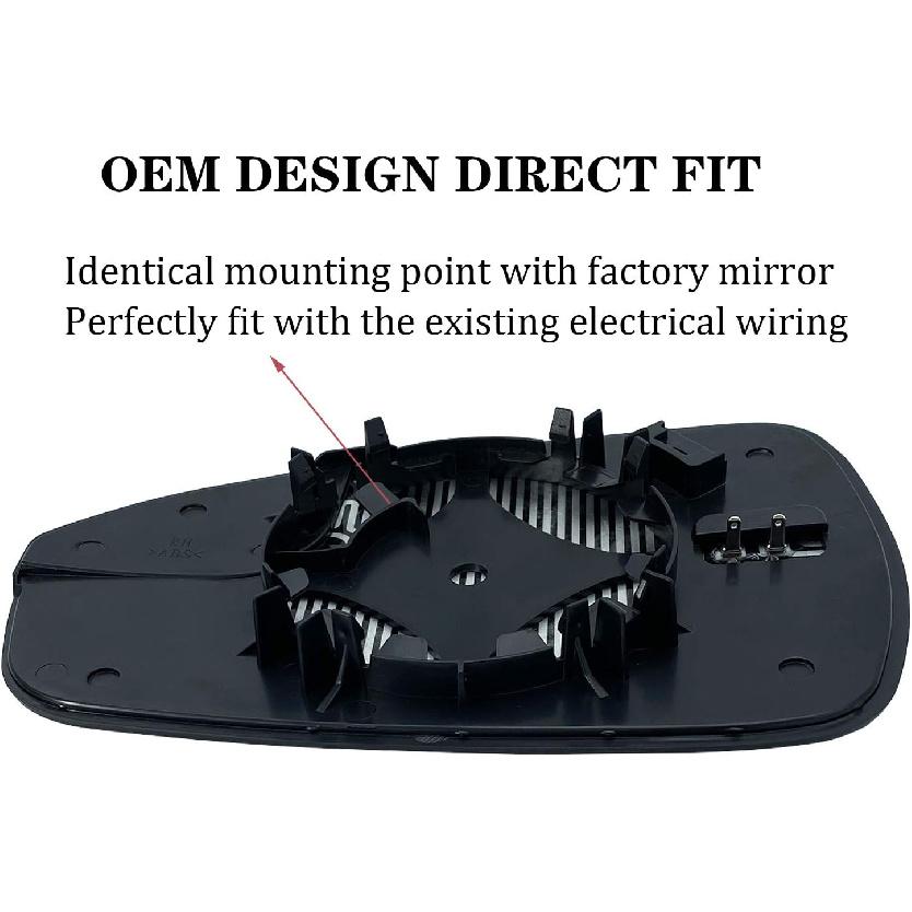 Passenger Right Side Mirror Replacement For 2013 2014 2015 2016 2017 2018   Ford Fusion Side Mirror Glass - Side View Heated Convex Mirror With Blind