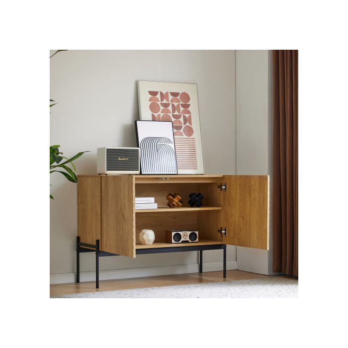 Buffet - MUVOE - 2 Portes - Métal - Design Contemporain - Dimensions 100x40x75 cm