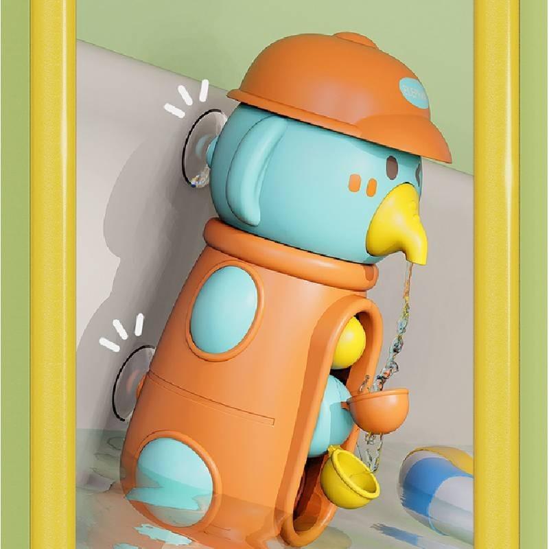 Adorable Plastic Baby Shower Toy Yellow Duck Floating Water Spray Egg Bath Play