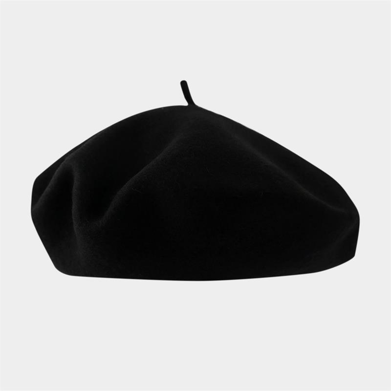 Solid Color Wool Beret Girls Winter Versatile Bud Hat Japanese Literary and Retro Painter Hat