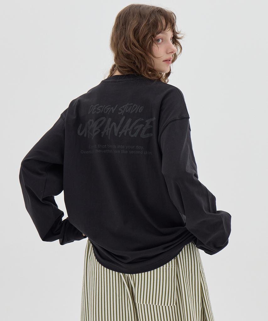 URBANAGE Design Studio Logo Oversized Long Sleeve_Black