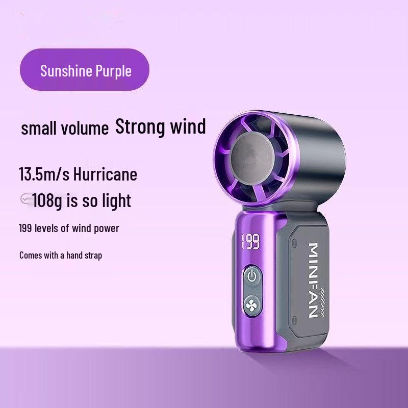 JF157 High-Speed 199-Speed Portable USB Turbine Fan: Compact Handheld Pocket Fan for Outdoor Use 70*40*177mm