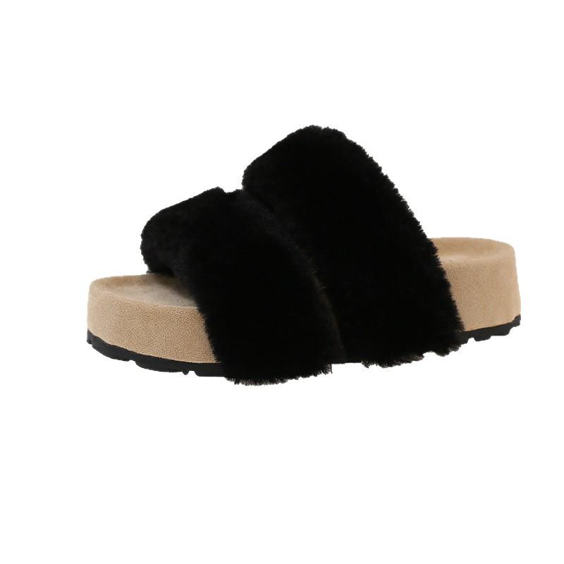 Fashion and foreign thick-bottomed fluffy slippers for women's outer wear 2025 new comfortable, lightweight and non-slip home slippers