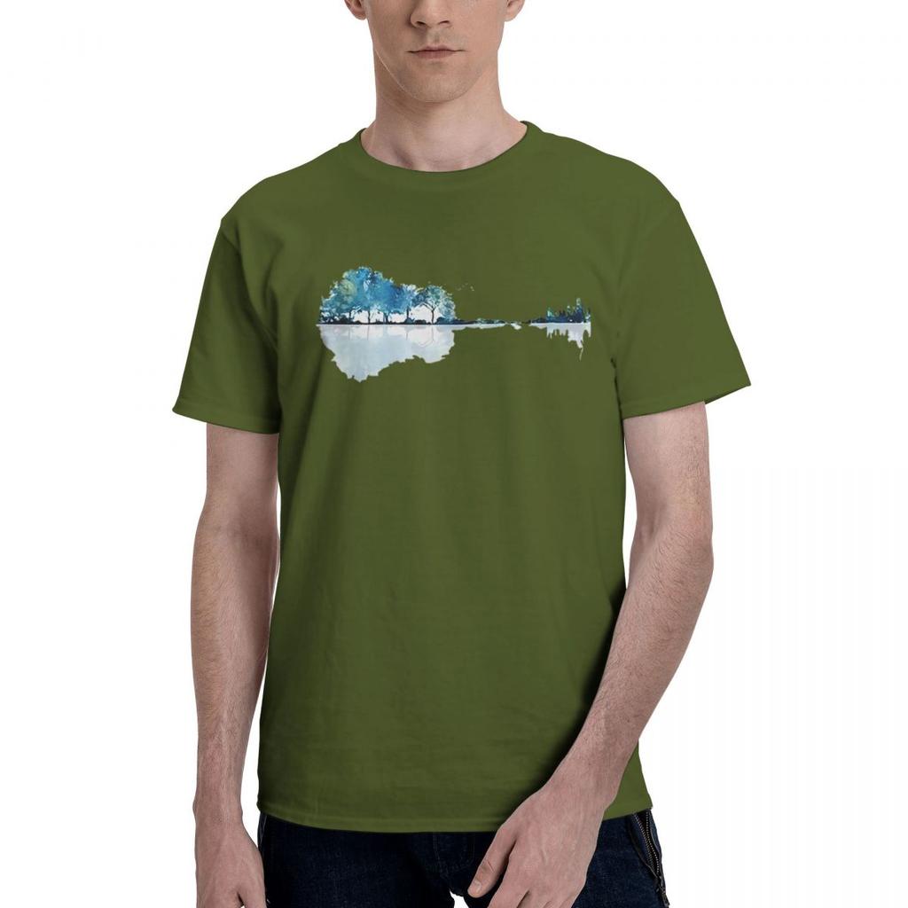 Fun Nature Guitar Watercolor Blues 100 Cotton Casual Breathable Confortable Totoro Funny TShirt For Men Funny Gift
