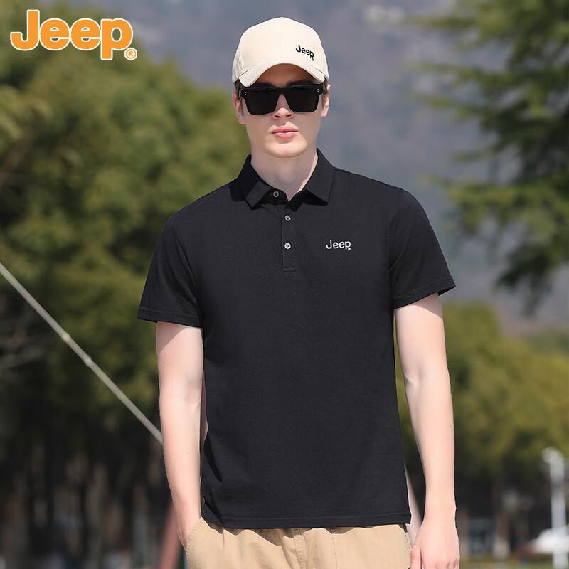 JEEP Men's Cotton-Feel Business Polo Shirt