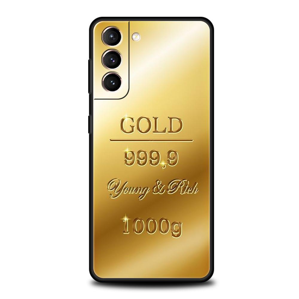 Goldenes Geldmuster Handyhülle Für Samsung Galaxy S25 Edge S24 S23 S22 S21 Ultra S20 FE 5G S10 S10E S9 Plus Weiche TPU-Abdeckung