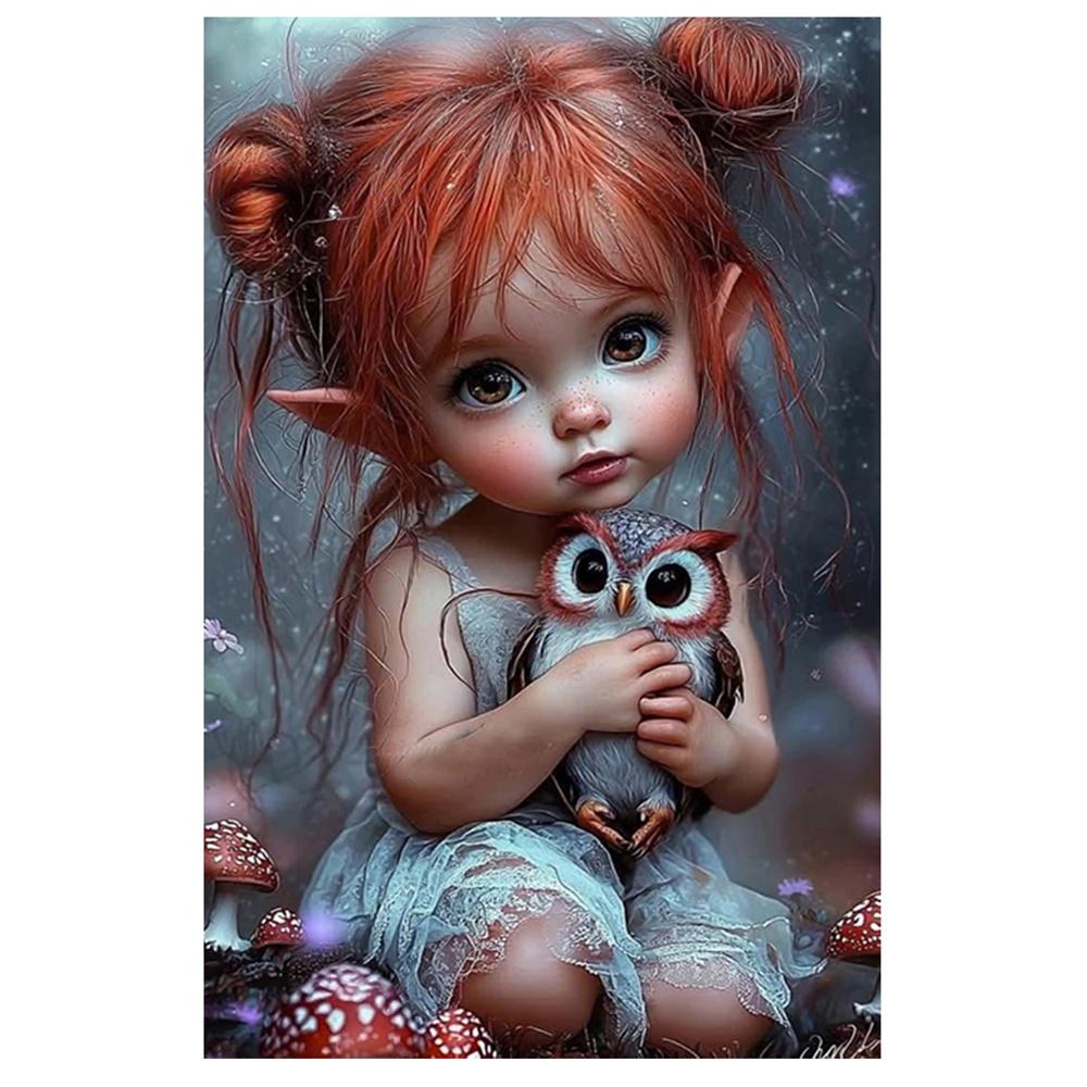 5D Diamond Painting Girl Owl Frog Cat Butterfly Picture Full Diamond Mosaic Elf Embroidery Cross Stitch Kits Art Home Decoration