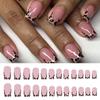 Løspressnegler Korte Franske Tippnegler Firkantede Negletupper Løsnegler Falske Negler med Design Full Dekning Akrylnegler
