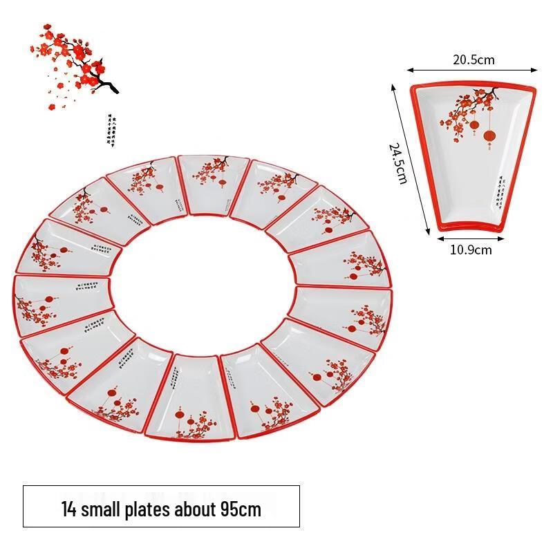 JINGRX Floral Reunion Platter & Dinnerware Set with Turntable