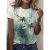 Fashion Women Retro Creative Insect Pattern Print T Shirt Funny Casual O-neck Short Sleeves T-shirt Summer Female Tee Shirt