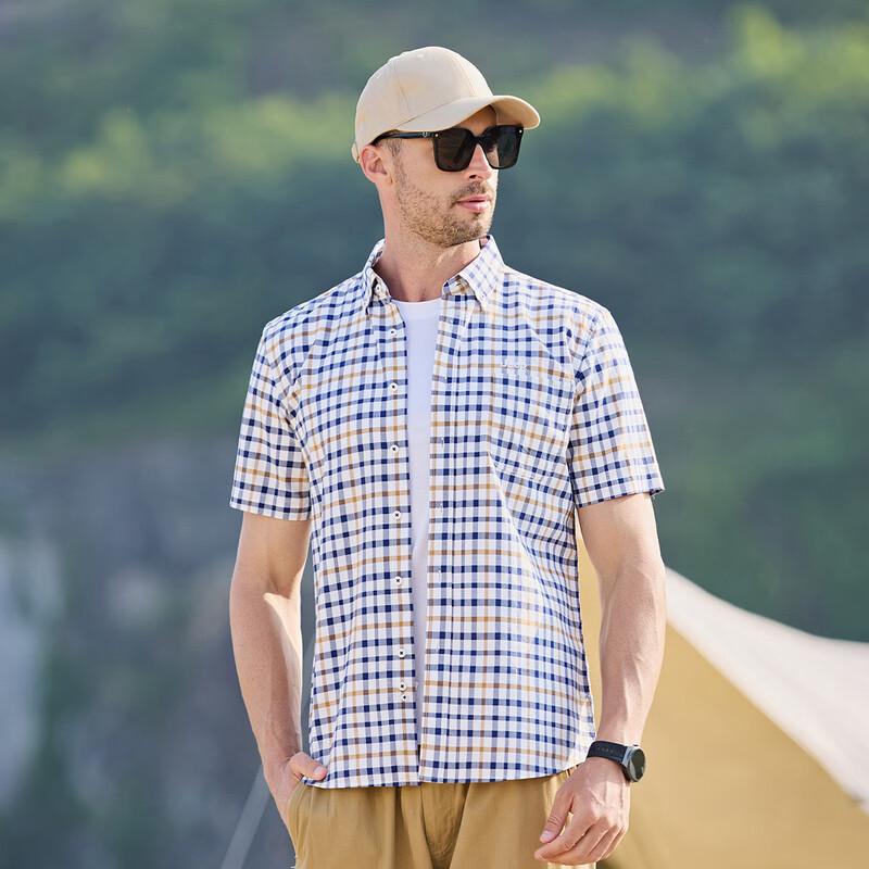 JEEP Men s Plaid Short Sleeve Cotton Shirt 2XL