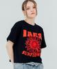 IAER Wide Crop Sunflower Short Sleeve T-Shirt - Black