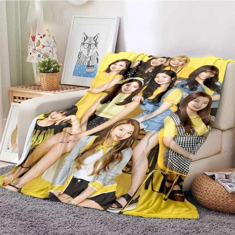 Coperta Kpop Twice Gruppo di Ragazze Moda Stampata Coperta in Flanella Regalo Divano Ufficio Letto Coperta Calda Camera da Letto Ragazze Copriletto