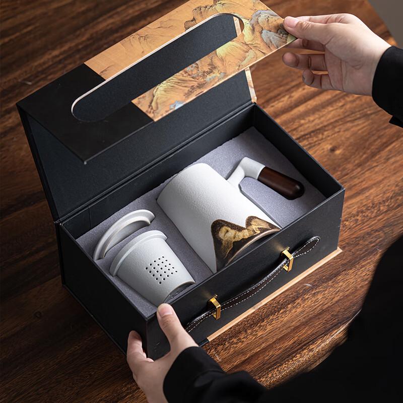 Sushih Ceramic Hand-Painted Thousand Li Rivers and Mountains Tea Cup