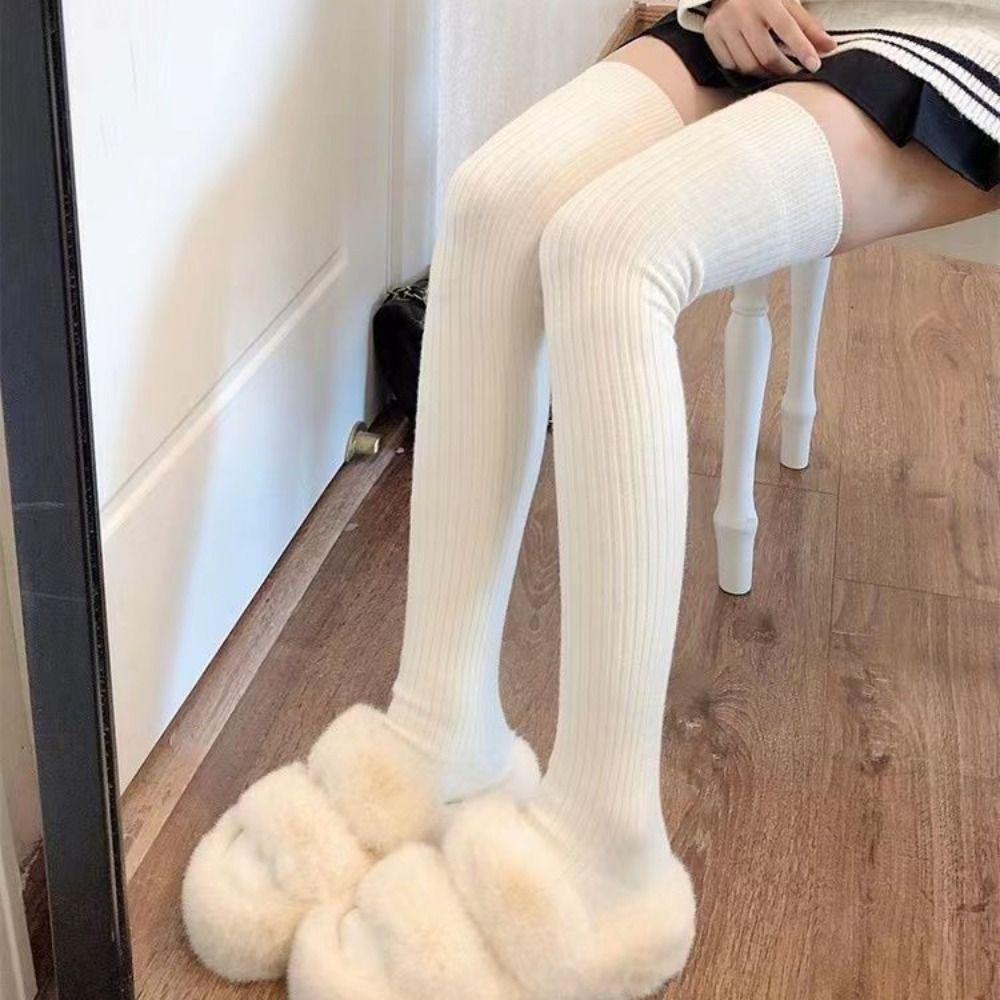 

3Pairs Breathable JK Knee High Socks Lolita Thigh High Stockings High Tube Long Socks Streetwear 3 Pairs