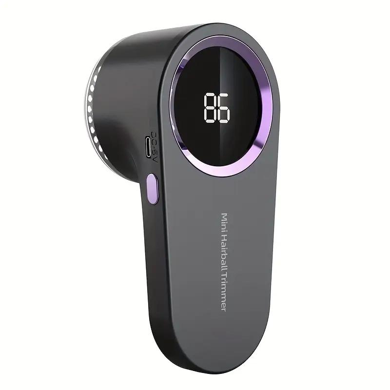 

Portable hair removal ball | USB rechargeable digital display fabric shaver and clothing trimmer, with 3 adjustable modes чорний