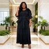 Miyaki Plus Size Lace-up Two-piece Pleated Women's Set