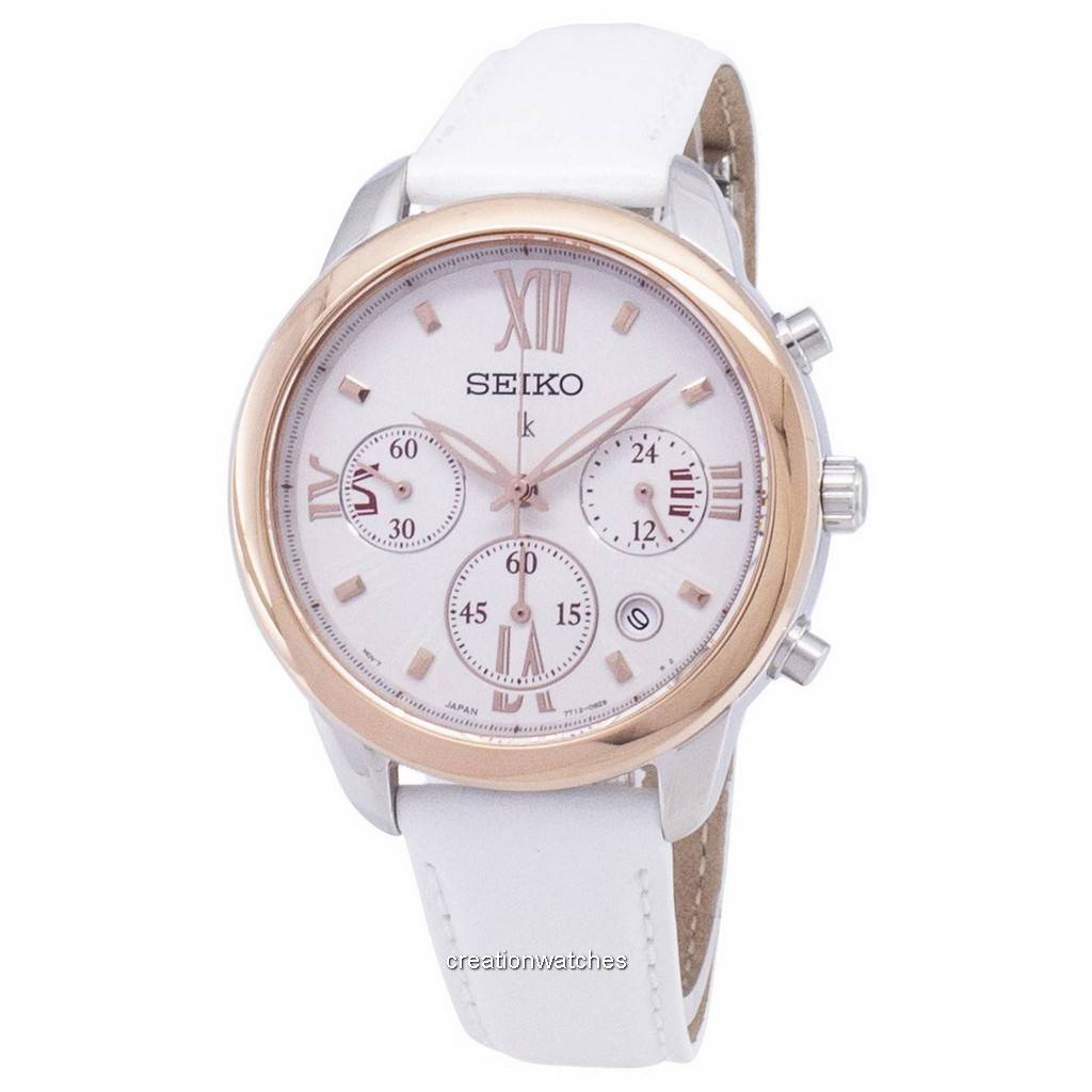 

Відновлений жіночий кварцовий хронограф Seiko Lukia SRWZ84 SRWZ84P1 SRWZ84 срібний/білий