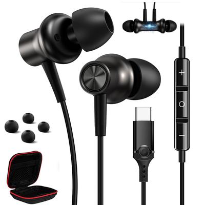 Słuchawki USB C HGCXING do Samsung S25 S24 FE Galaxy A26 A36 A56 Magnetyczne HiFi Douszne Słuchawki USB C z Mikrofonem do iPhone