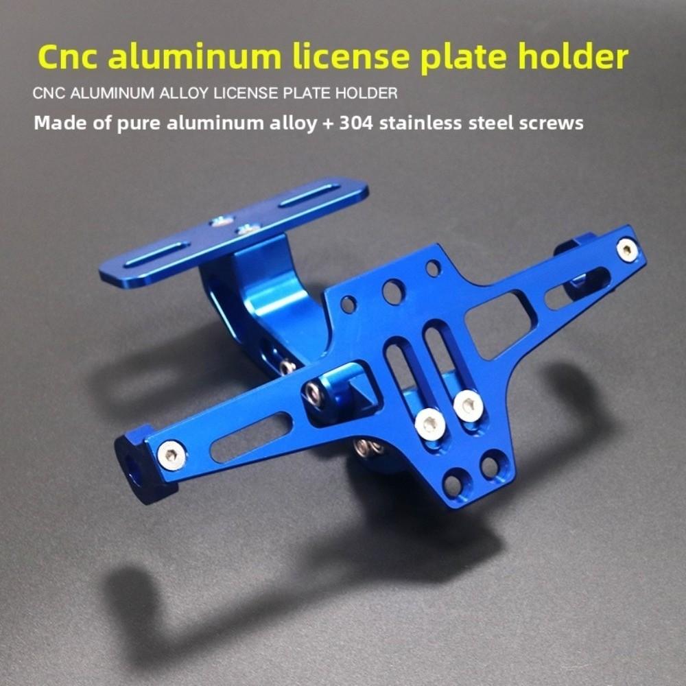 Universeller Motorrad-Kennzeichenhalter CNC Verstellbar LED-Kennzeichenleuchtenhalter Aluminiumlegierung Hintere Montage Kennzeichenhalterung