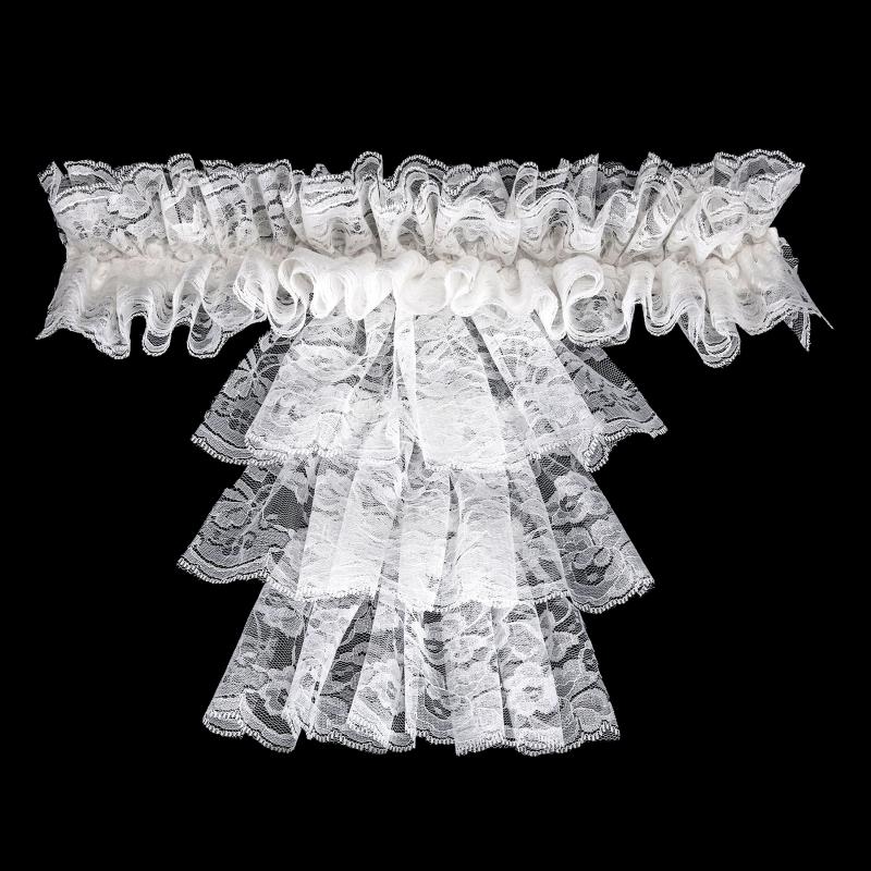 Elegant Lace Jabot Collar Detachable Hollow Design Wrist Cuffs Victorian Style Cosplay Accessory For Women Party Costume