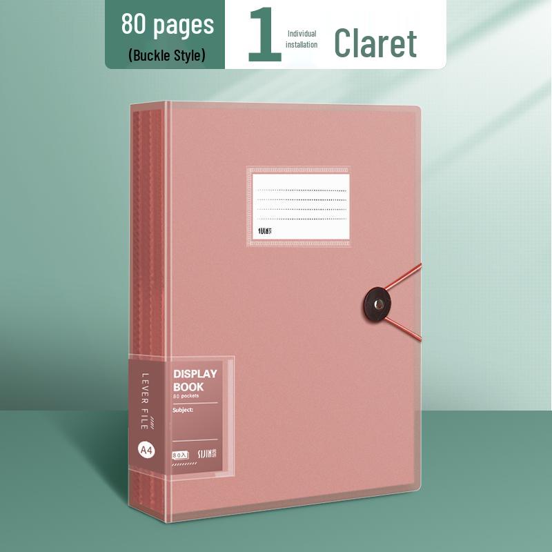 Transparent A4 Document Binder with Multi-Layer Insert Pages for Loose-Leaf Organization