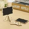 10PCS Mini Card Wooden Small Blackboard Desktop Message Decoration Single-sided Crafts School Presentation Label Table Decor