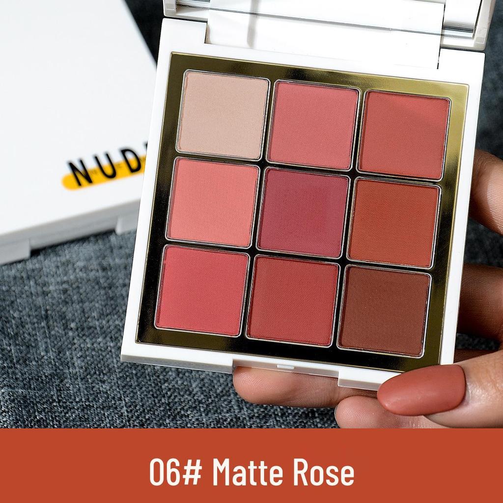 NUED Play with Color: Nine-Color Waterproof Eyeshadow Palette – Matte, Glitter, Pearlescent – Popular Niche Colors for Women.