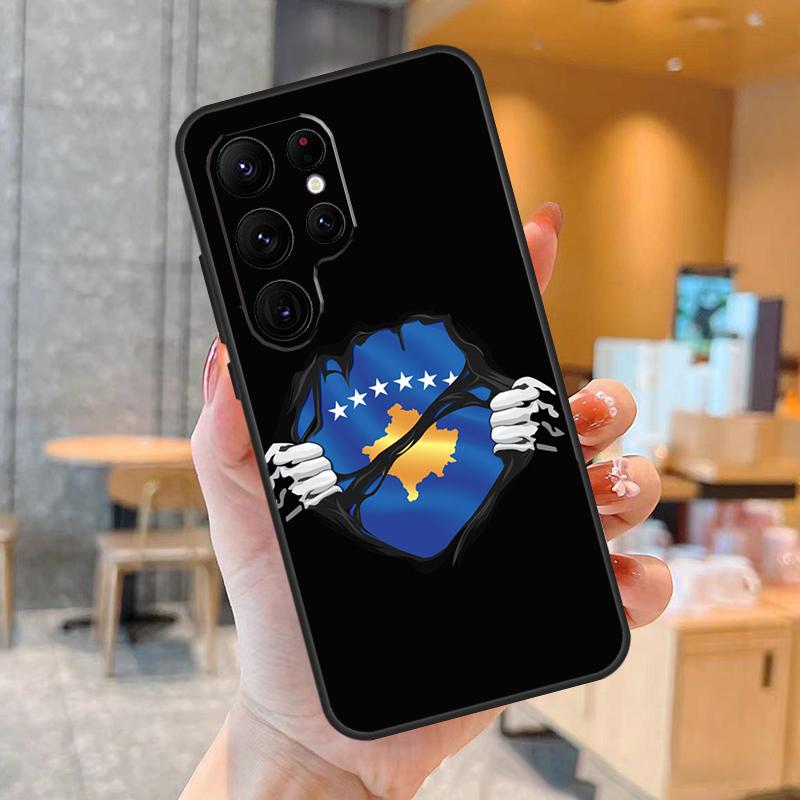 Kosovo National Flag Case For Samsung Galaxy S23 S22 S21 Ultra Plus S8 S9 S10 Note 10 20 Ultra S21 S20 FE Cover