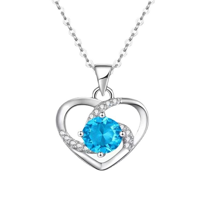 Love Necklace Women'S Premium Light Luxury Simple Inlaid Zircon Eternal Heart Pendant Valentine'S Day Gift