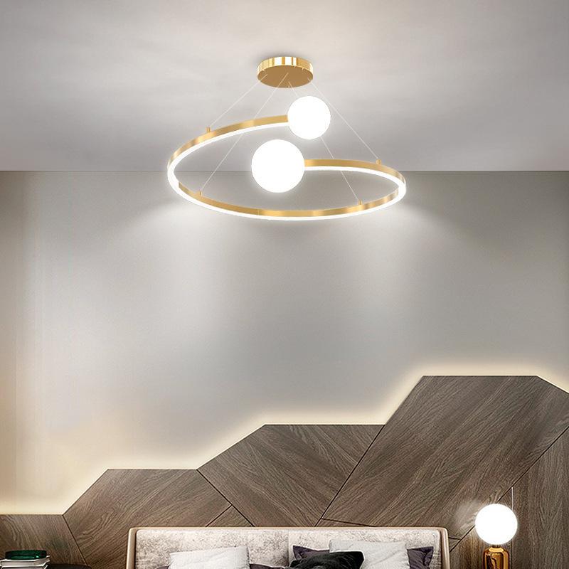Nordic Creative Simple Ring Chandelier Red Bean Bubble Lamp for Living Room Bedroom Pendant Light LED Indoor Lighting Decor