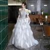 Evening dress women's 1011 new neck engagement morning robe heavy industry light luxury bridal toasting clothes host catwalk dress