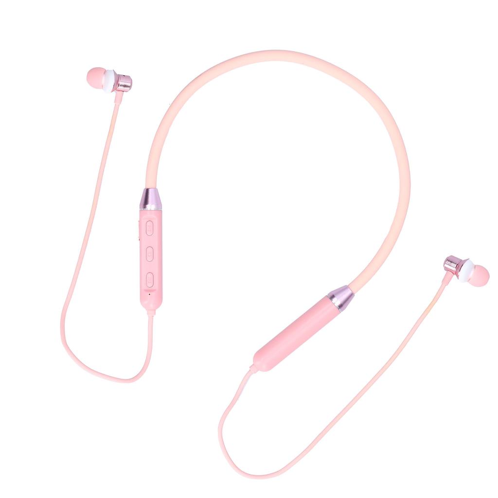 Neck Mounted Bluetooth 5.1 Earphone Wireless Noise Cancelling Sports Mobile Phone EarphonePink