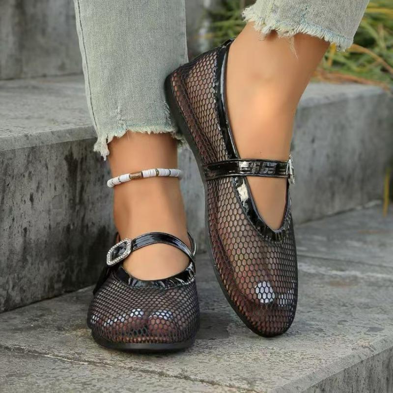 Fashion Women Flats Shoes Mesh Sandals Casual Sport Loafers Fashion 2025 Summer New Sneakers Walking Shallow Woman Shoes Zapatos Mujer