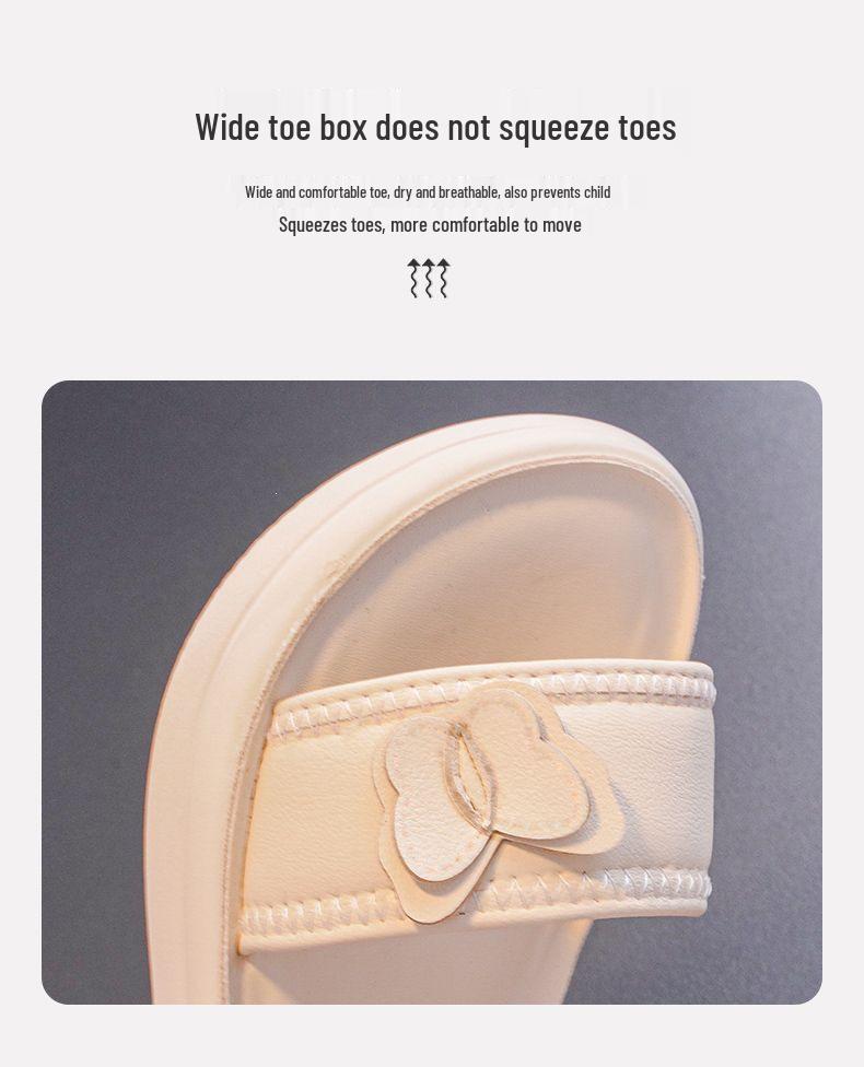 Sandalias de Princesa de Verano 2026 para Niñas con Punta Abierta - Zapatos de Playa de Suela Blanda