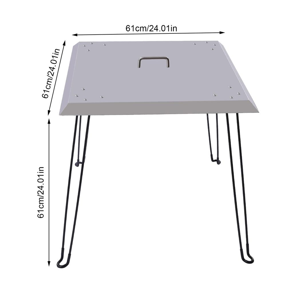 Fire Pit Heat Deflector with Foldable Legs, Adjustable Lid, Easy To Clean and Transport, Keeps Heat Efficiently for Cozy