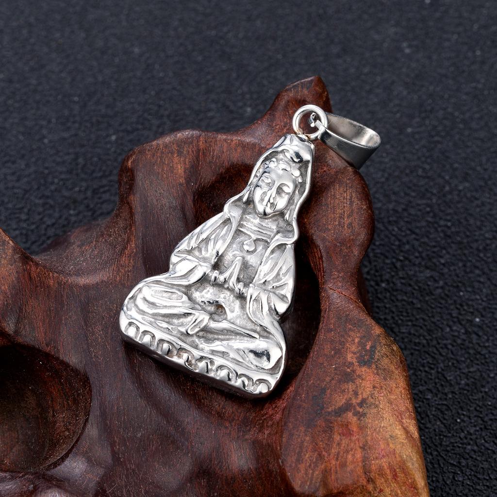 Guanyin Lotus Pendant Simple Hollow Necklace Pendant as a Gift for Ladies and Elders